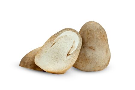 Straw mushroom isolated on white backgroundの写真素材