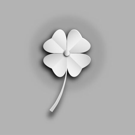 clover leaves pattern or leaf shamrock isolated on grey  backgrounds of paper art style ,vector or illustration のイラスト素材
