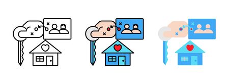 Business Strategy with house buying plan icon set isolated on white background for web designのイラスト素材