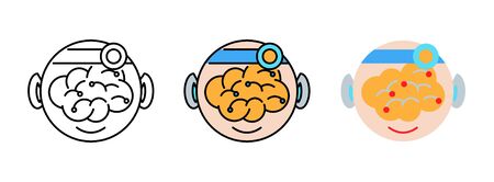 Artificial Intelligence or ai icon set isolated on white background for web designのイラスト素材