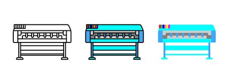 inkjet printer icon set isolated on white background for web design