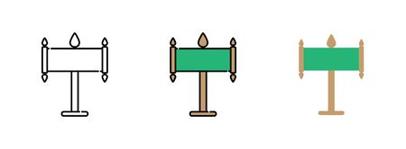 road signboard or signpost  icon set isolated on white background for web design のイラスト素材