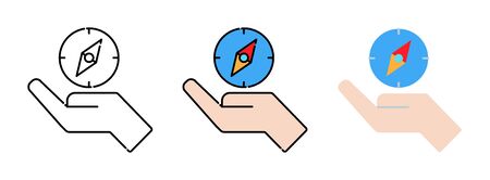 navigator icon set isolated on white background for web design or app, advertise, book, banner, etc.のイラスト素材