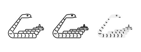 Snake icon set isolated on white background for web designのイラスト素材