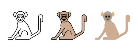 monkey icon set isolated on white background for web designのイラスト素材