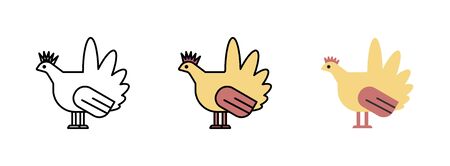 chicken icon set isolated on white background for web designのイラスト素材
