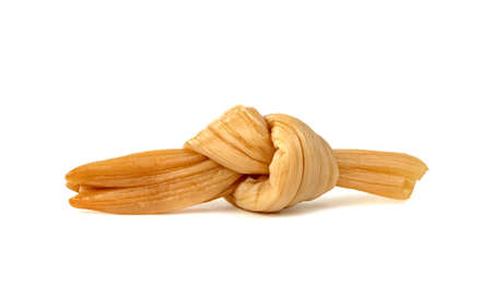 day lily or Hemerocallis lilioasphodelus isolated on white backgroundの写真素材