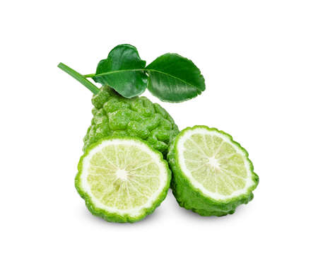 fresh bergamot fruit isolated on white background