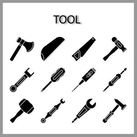 tool icon set isolated on white background for web designのイラスト素材