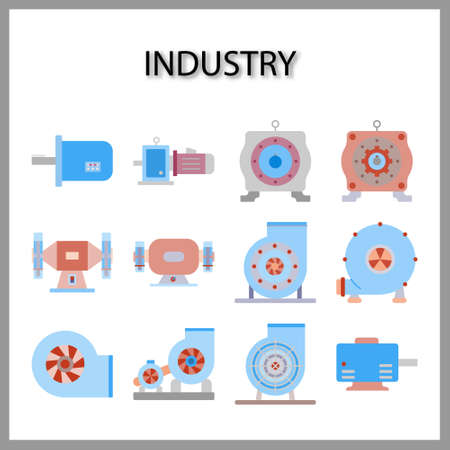Industry machine icon isolated on whiteのイラスト素材