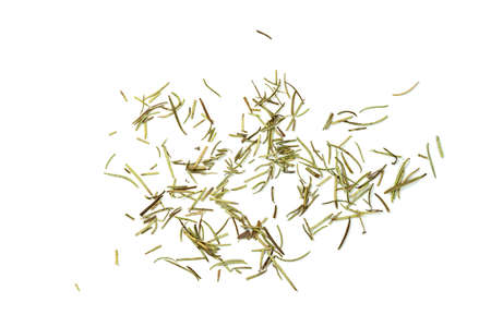 Dry rosemary pile isolated on white backgroundの写真素材