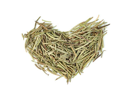 Dry rosemary pile isolated on white backgroundの写真素材
