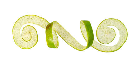 Orange peel fruit isolated on white backgroundの写真素材