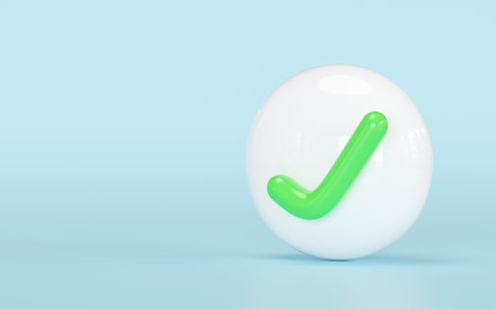 3D checkmarks icon. Ideal for confirmation, approval and success concepts. tick marks symbols, Simple, clean and modern design. positive affirmation.の写真素材