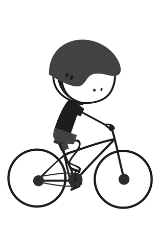 Doodle Ride A Bicycleのイラスト素材