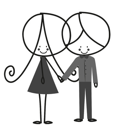 Doodle Couple Datingのイラスト素材