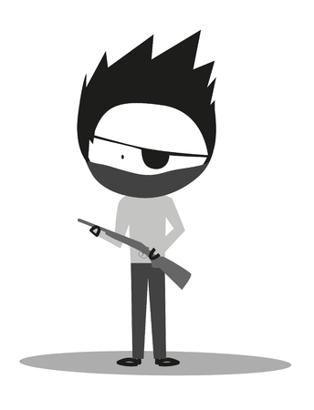 Doodle terrorist, bad guyのイラスト素材