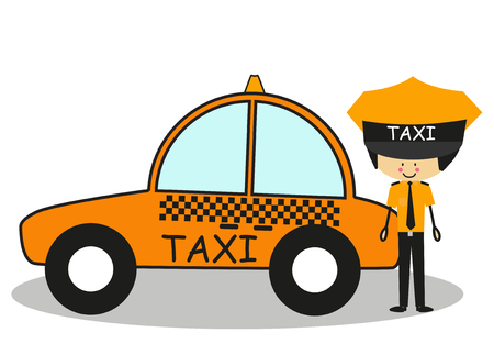 Doodle Taxi Driverのイラスト素材