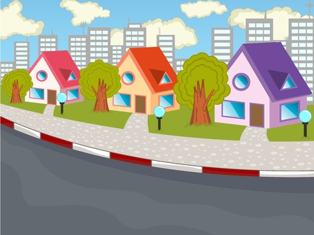 City view cartoonのイラスト素材