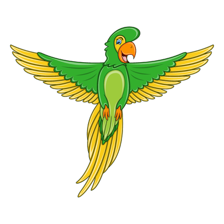 Flying Parrot cartoonのイラスト素材