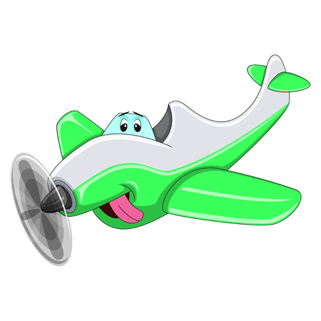 Funny Aeroplane cartoon vector illustrationのイラスト素材