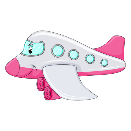 Funny Aeroplane cartoon vector illustrationのイラスト素材
