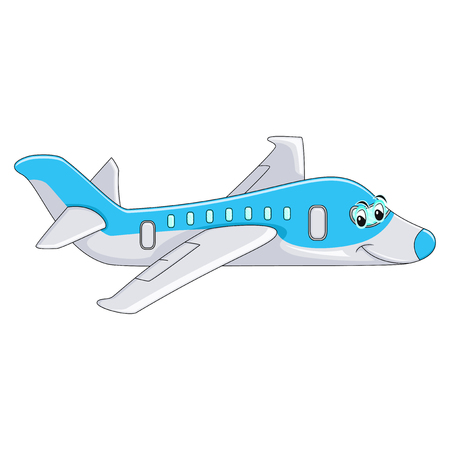 Funny Aeroplane cartoon vector illustrationのイラスト素材