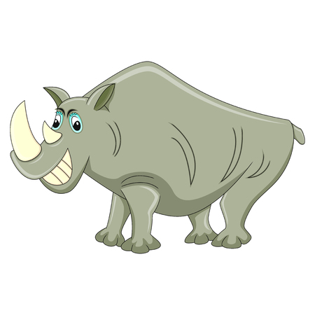 Rhino Cartoon vector illustrationのイラスト素材