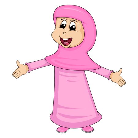 girl muslim - cute and beautiful vector illustrationのイラスト素材