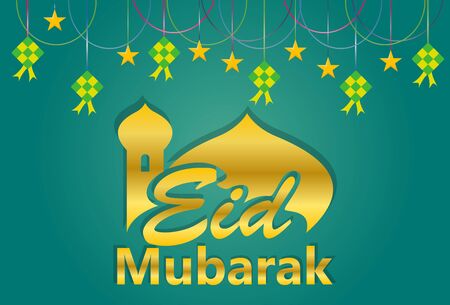 Eid Mubarak -  Eid Al-Fitr - Eid greetings - Vector Iliustration