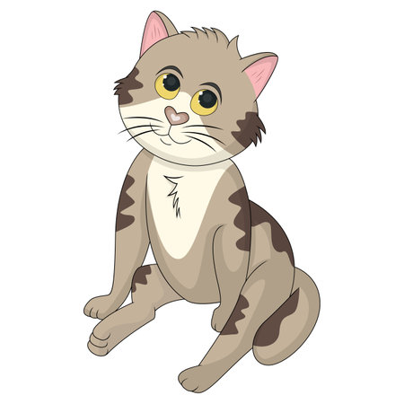 Cat adorable and funny cartoon vector illustrationのイラスト素材