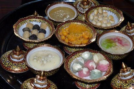 Thai dessert model, King Rama II memorial park, Samut Songkhram provinceの写真素材