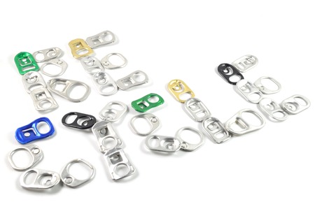 Arrangement of ring pulls as a RECYCLE word