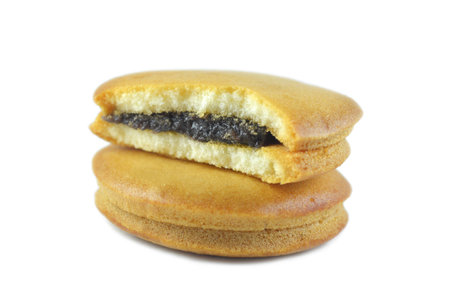 Sandwich cake on white backgroundの写真素材