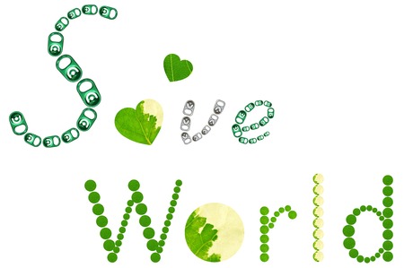 Save World word on white backgroundの写真素材