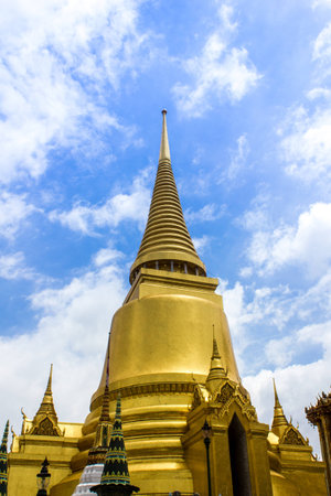 The temple Wat phra kaeo in the Grand palace area, one of the ma 