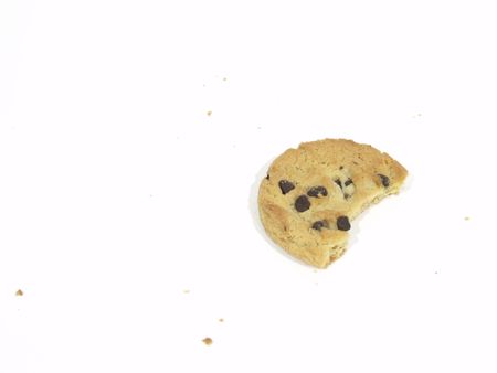 Bitten chocolate chip cookieの写真素材