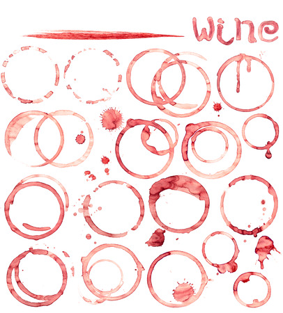 Wine stain circles in  red tones with realistic gradient shading.の写真素材
