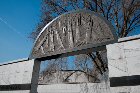 Traces of the Jewish Ghetto, Umschlagplatz Memorial, Warsaw, Polandのeditorial素材