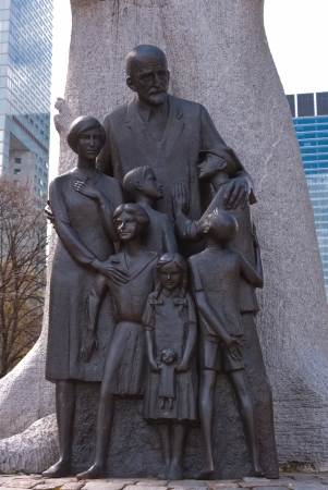 Traces of the Jewish Ghetto - Janusz Korczak Monumentの写真素材