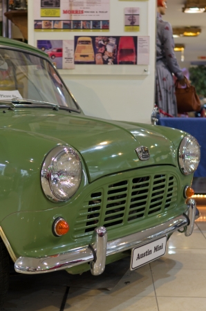 QAWRA - JULY 13  Old car inside the Malta Classic Car Collection, a fascinating museum located in Bugibba  Malta   This museum exhibits automobiles, motorbikes, juke boxes, old TV-sets, gramophones and so on のeditorial素材