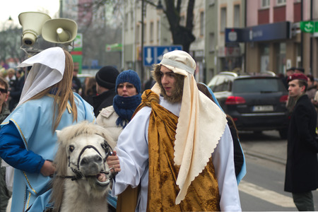 Wloclawek, Poland - January 6, 2014  Three Wise Men parade