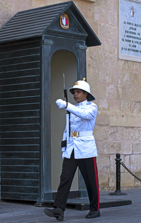 Armed Forces of Malta - Honour guard in front of the Grand Masters Palaceのeditorial素材