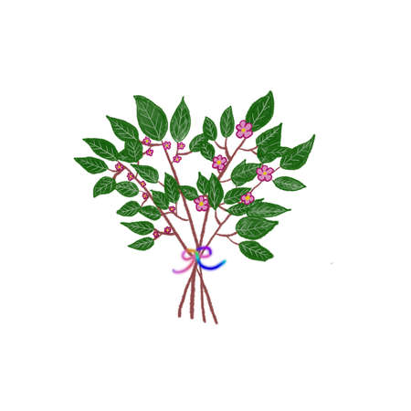 bouquet of leaves and flowersの写真素材