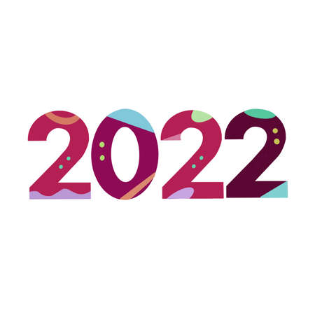 year 2022 illustration on white backgroundの写真素材