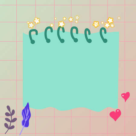 Green notes with square backgroundの写真素材