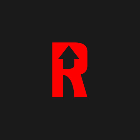 letter R and arrow logo icon templateのイラスト素材