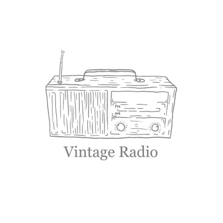 vintage retro radio vector illustrationのイラスト素材