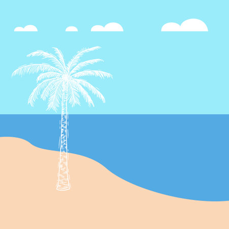 palm tree nature summer vibes vector iconのイラスト素材