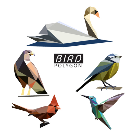 Polygonal Colorful Vector bird. Stylized Origami Illustration.のイラスト素材